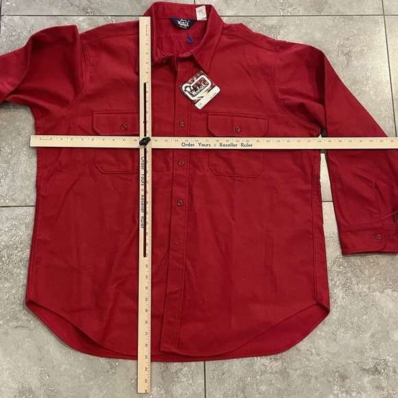 Woolrich Chamois Flannel Shirt VINTAGE 80s NWT NOS Red Men’s XXL USA Made Cotton - Picture 2 of 7